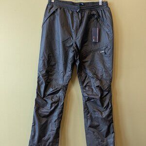 NWT 5Oaks Waterproof Rain Pants Mens Medium Black Pull On Pockets Adjustable